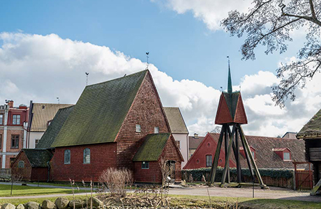 Bosebo kyrka med klockstapel på Kulturen i Lund.. Foto: Kristian Adolfsson/arkitekturfotograf.nu