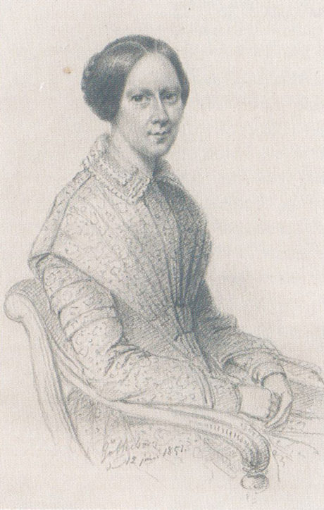 Emilie Thomander, teckning av Maria Röhl 1851