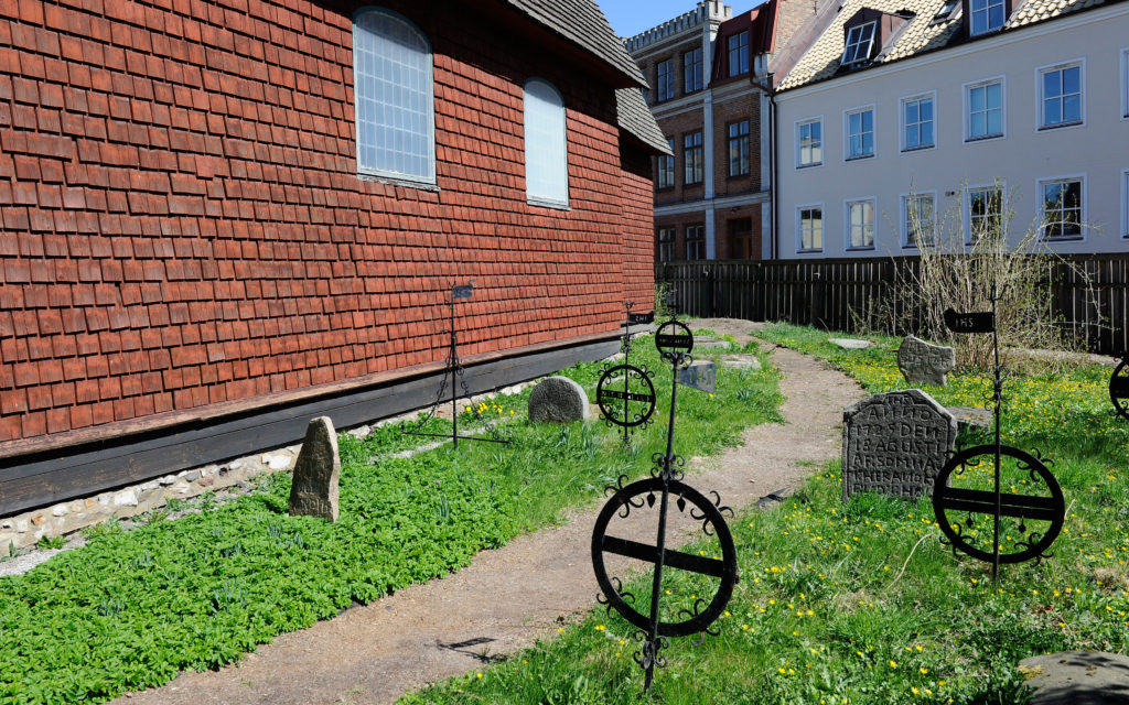 Kyrkogården utanför Bosebo kyrka på Kulturen i Lund.