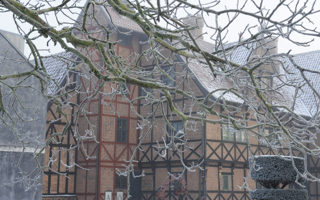 Borgarhuset på Kulturen i Lund en vinterdag