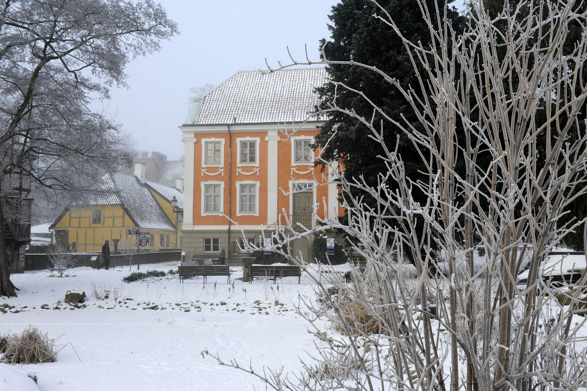 Friluftsmuseet på Kulturen i Lund en vinterdag.