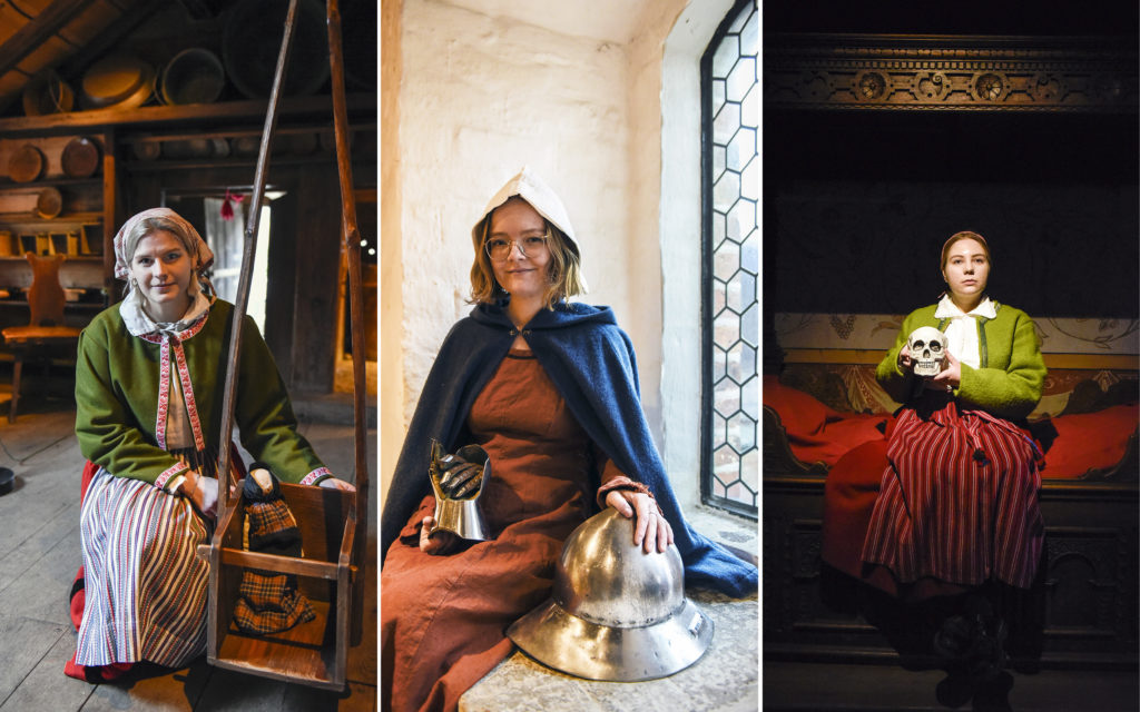 Barnkalas i olika historiska miljöer på Kulturen i Lund.