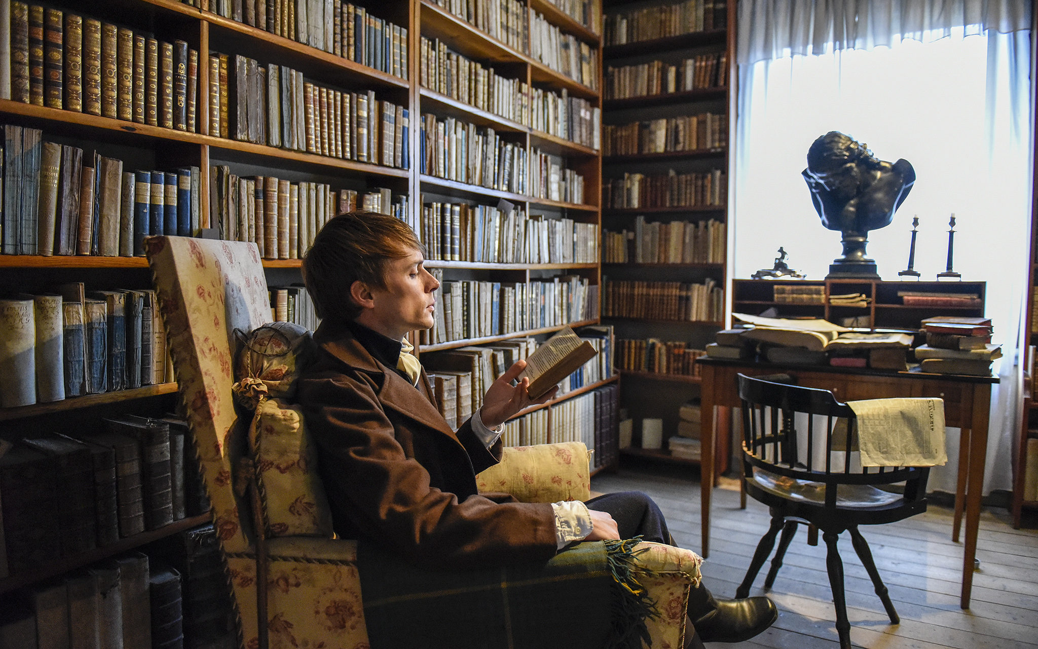 The library in The Thomander House at Kulturen in Lund. Photo: Viveca Ohlsson, Kulturen