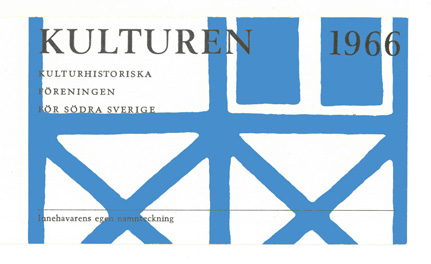 MEDLEMSKORT 1966. "Ut ur Kulturens årsbok 1966, som gått i arv i min familj, singlar ett medlemskort och en pappersinlaga. Vidlägget väcker min nyfikenhet och jag bläddrar efter fler". Citat från Lizette Gradéns årsbokstext. Foto: Lizette Gradén.
