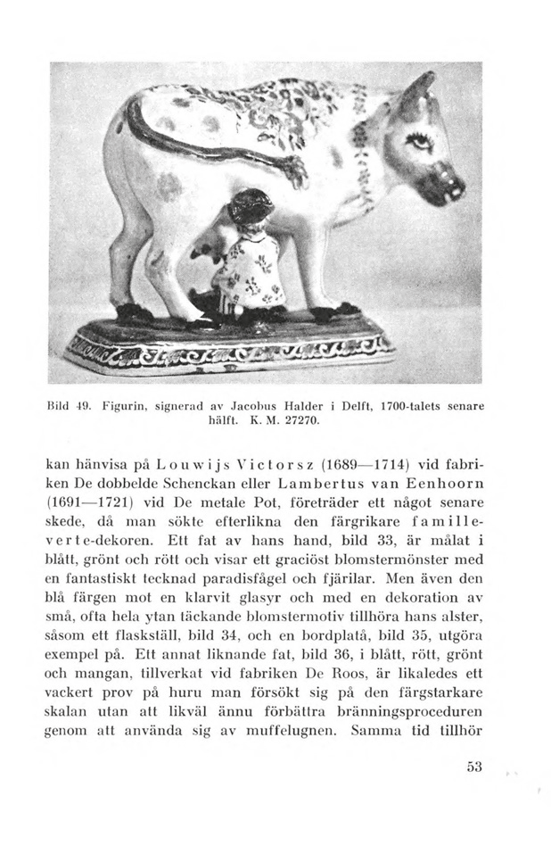ÅRSBOKEN 1935: På sida 53 finns en bild på en holländsk figurin från 1700-talet. Bilden används också som årsbokens omslag.