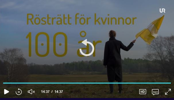 skärmklipp UR:s film Rösträtt för kvinnor 100 år